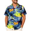King Kameha Camicia Hawaiana Uomo Maniche Corte - Camicia Uomo Estiva con Stampa Navigare, Camicie Hawaiane da Navigare Leggera e Facile da Lavare - Surf, Grey, 4XL