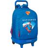 safta Superman - Zaino grande con ruote, compatto, rimovibile, ideale per bambini di diverse età, comodo e versatile, qualità e resistenza, 33 x 22 x 45 cm, blu, M, Casual