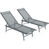 Outsunny Set di 2 lettini sedia sdraio pieghevole in textilene lettino giardino esterno inclinabile 54 x 164 x 84 cm grigio chiaro | Aosom Italy