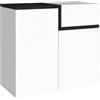 Dmora Scarpiera Ryan 40x80x80h cm Bianco Bianco Lucido 5 Ripiani 16 Paia, Mobile Portascarpe 8 Vani Made in Italy