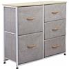 BAKAJI Cassettiera Comodino 5 Cassetti Ripiani Mobile Mobiletto Casa Resistente Tessuto Versatile Multicolor Robusto Armadio Armadietto Arredamento Salvaspazio Dimensioni 71,5x80x29cm (Grigio Chiaro)