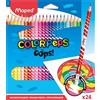 MAPED Couleur Oops Color'Peps-24 - Astuccio triangolare ergonomico con punta in gomma, 24 matite cancellabili in resina, colorate, 832812
