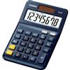 CASIO - Calcolatrice da tavolo MS-8E, 8 cifre, funzione di conversione valute (Euro) e tasto correzione ultima cifra. Alimentazione combinata