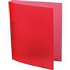 Idena 224336 - Raccoglitore ad anelli DIN A4, PP, 2 anelli, larghezza dorso 35 mm, rosso traslucido, 1 pz.