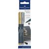 Faber-Castell - pennarelli Metallics, 2 colori, spessore del tratto 1,5 mm | Adatti a numerose superfici, con effetto metallizzato in oro e argento