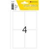 TopStick Etichette multiuso, 4 etichette per foglio, 15 fogli, 52 x 82 mm, 60 etichette, etichette adesive grandi, etichette adesive vuote per ufficio cucina casa, bianco