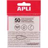 APLI 19568 - Note adesive trasparenti, 75 x 75 mm, colore: bianco, 50 fogli traslucidi resistenti all'acqua, ideali per studenti e insegnanti.