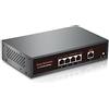 Davuaz 4 Port Gigabit POE Switch 1000Mbps,78W 802,3af /at,Metal Desktop wall, VLAN Function, distanza di 250 metri,Metal fanplug and Play Network Switch