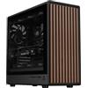 Itek Case WOODY W2B - Gaming Tower- ATX- 4x14cm Ventola nera - 2xUSB3- Type-C- Pannello frontale in legno - Pannello Laterale in Vetro Temperato Dark