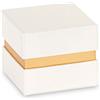 Cupido&Co. Scatola Avorio e Oro con Inserto - Elegante Confezione Regalo per Bomboniere 7 x 7 x 6 cm