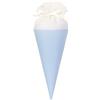 Cupido&Co. Cono Portaconfetti in Raso Azzurro - Bomboniera Nascita e Battesimo D 6 x H 17 cm