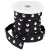 PH PandaHall Nastro di Cotone Nero con Borchie, 10 Iarda Corda per Collana 20 mm Corde Striscia Corda in Pizzo Corda per Perline in Cotone con Rivetto Punk in Argento per Creazione di Braccialetti