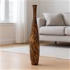 Leewadee Vaso da Terra Grande Alto 105 cm - Vaso Marrone Legno di Mango Fatto a Mano da Interno Erbe della Pampa