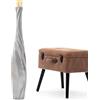 Leewadee Vaso da Terra Grande 85 cm Legno di Mango Pampas & Fiori Secchi