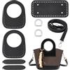 PH PandaHall Kit per Borsa Fai Da Te in Pelle PU Nero Lavorate a Maglia e All'Uncinetto, Manici per Borse in Pelle Fondo per Borsa Uncinetto per La Realizzazione di Borsette Borse a Spalla