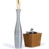 Leewadee Vaso da Terra Grande Alto 105 cm - Vaso Argento Legno di Mango Fatto a Mano da Interno Erbe della Pampa