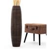 Leewadee Vaso da Terra Grande Alto 85 cm - Vaso Marrone Legno di Mango Fatto a Mano da Interno Erbe della Pampa