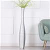 Leewadee Vaso Argento Decorativo Per Fiori O Pampas Da Interno Da Terra, Alto 105 cm, Resina