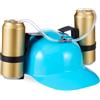 Relaxdays Cappello Porta Birra, Elmetto con Cannuccia, per 2 Lattine, Gadget Carnevale, Calcio