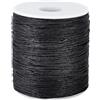 PH PandaHall 183m Filo di Cotone Cerato 1mm Filo Cerato Nero, Cordino per Perline Artigianale Fili Cerati per Cucito per la Realizzazione di Bracciali e Collane