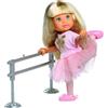 Simba Evi Love Ballet School, bambola in dolce vestito da ballerina con asta, corpo completamente mobile, bambola da gioco da 12 cm, dai 3 anni in su