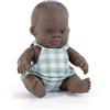 Miniland Bambola africana maschio di 21cm. Realizzata in Spagna con aroma di vaniglia. Anatomicamente corretta. Collezione My Friends & Me