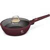 BerlingerHaus Berlinger Haus Leonardo Collection - Padella a induzione turbo con coperchio, 24 cm, rivestimento antiaderente TitanPro, 2,3 l, bordeaux