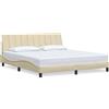 vidaXL Struttura letto senza materasso "Hanko" crema 180x200 cm tessuto