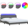 vidaXL Struttura letto senza materasso "Hanko" grigio scuro 200x200 cm tessuto