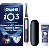 Oral-B iO 3 Spazzolino Elettrico, 1 Testina, Custodia, Dentifricio, Nero