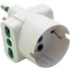 FANTON 82190 Adattatore triplo spina italiana 2P+T 16A 2 prese bipasso italiane 2P+T 16A 1 presa italo/tedesca 2P+T 16A - Bianco