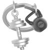 O meta[l]morphose METALMORPHOSE - Portachiavi in metallo 3D per sollevamento pesi, passione sportiva, regalo da uomo, regalo da donna, argento, taglia unica, Moderno