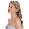 ZLYC Fascia per capelli da donna fatta a mano all'uncinetto, motivo floreale Boho (kaki annodato)