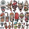 Gabizafia 77 fogli Tatuaggi Temporanei Adesivi Tatuaggi Old School, Tatuaggio Finto Stile Sailor Jerry Design Vintage, Fiore Tradizionale Americano Rosa Braccio Tatuaggi per Donne Uomini Adulti