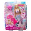 Mattel Barbie - Sirena Bolle di Sapone, bambola dai lunghi capelli biondi con ciocca colorata, funzione e soluzione magica per creare le bolle incluse, Mattel, Eta 3+