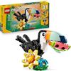 LEGO Creator 3 in 1 Animali Selvatici: Tucano Tropicale con Fiore - Animale Giocattolo Trasformabile in Farfalla o Pesce Tropicale,Eta 7+