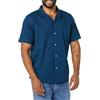 Amazon Essentials Camicia da Resort in Cotone da Uomo, vestibilità Aderente, a Maniche Corte, Blu Navy, S
