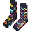 Happy Socks Calzini 2-Pack Classic Cat Cotone Unisex Nero 36-40