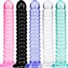 SAHOOSAFETY Spina anale a spirale, dildo trasparente di cristallo, spina anale spessa, massaggio alla prostata, dilatatore anale, giocattolo anale for uomini e donne(Green,S)