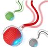 Goosheep Confezione da 3 palline per gatti interattive, giocattolo per gatti da interni, palla giocattolo per gatti Speedy Tail (rosso, grigio, verde)