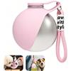 Piashow Borraccia per cani da viaggio, 285 ml, in acciaio inox, con ciotola pieghevole in silicone, a prova di perdite, per cani di piccola taglia e gatti (rosa)
