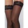 Tezenis Collant Autoreggenti 20 Denari Con Balza Pizzo Donna Nero