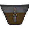 ExMoto Borsa Laterale Tasca da Fianchetto Verde Militare e Nero in Pelle e Cotone Cerato per Moto Motociletta compatibile con Royal Enfield Interceptor/Continental GT (Military Green/Black) - EX MOTO