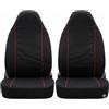 Rebeca Shop Coprisedili compatibili con Smart Fortwo W450, W451 e W453, Nero con Rigo, Policotone, Set da 2 Pezzi, Sedili Anteriori (NERO CON RIGO ROSSO)