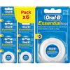 Oral-b Filo Interdentale Cerato Essentialfloss al Sapore di Menta 50m. Resistente a Strappi e Sfilacciamenti. 6 Confezioni di Fili Interdentali