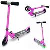 Baroni Toys Monopattino per Bambini dai 3 Anni con Ruote LED, Monopattino in Ferro, LED Senza Batterie, Manubrio Regolabile 60-80 cm, Richiudibile e Salvaspazio, Freno Posteriore, 28x70x80cm (Rosa)