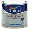 Dulux Smalto Satinato all'Acqua per Metallo Plastica e Legno Pronto all'Uso per Esterni e Interni, 0.5 Litri, Bianco