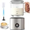 Casimhu Montalatte Elettrico 4 in 1, Montalatte Induzione 500ML Freddo e Caldo con Vetro Visibile Graduazione, Automatici, Lavastoviglie per Cappuccino, Caffè, Latte