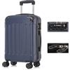YONSLY Valigia da Viaggio con Lucchetto TSA e Cerniera Premium, Guscio Rigido, 4 Ruote a 360°, Lucchetto a Combinazione, Maniglia Telescopica (Blu scuro, M)