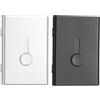 PATIKIL 2Pcs Portabiglietti Da Visita, Custodia Portacarte In Lega Di Alluminio Scorrevole Portatile Per Credito ID Uomini Donne (Argento/Nero)